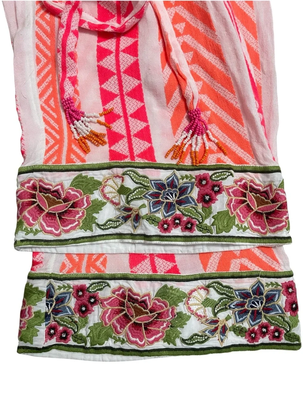 FARM Rio Coral & Pink Geometric-Print Wide-Leg Pants